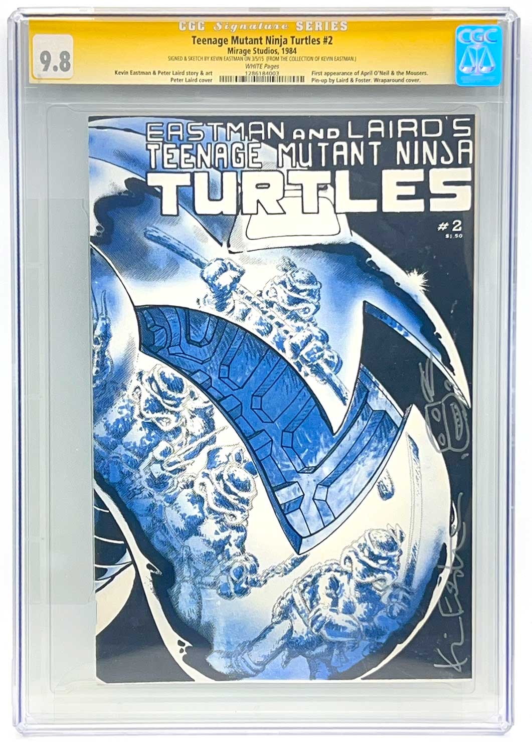 TMNT Book 2 First Printing CGC Signature Series 9.8 Signed with Remarque