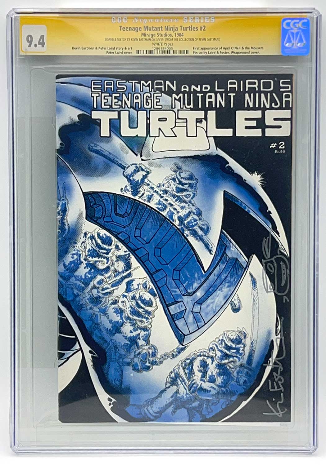 TMNT Book 2 First Printing CGC Signature Series 9.4 Signed with Remarque