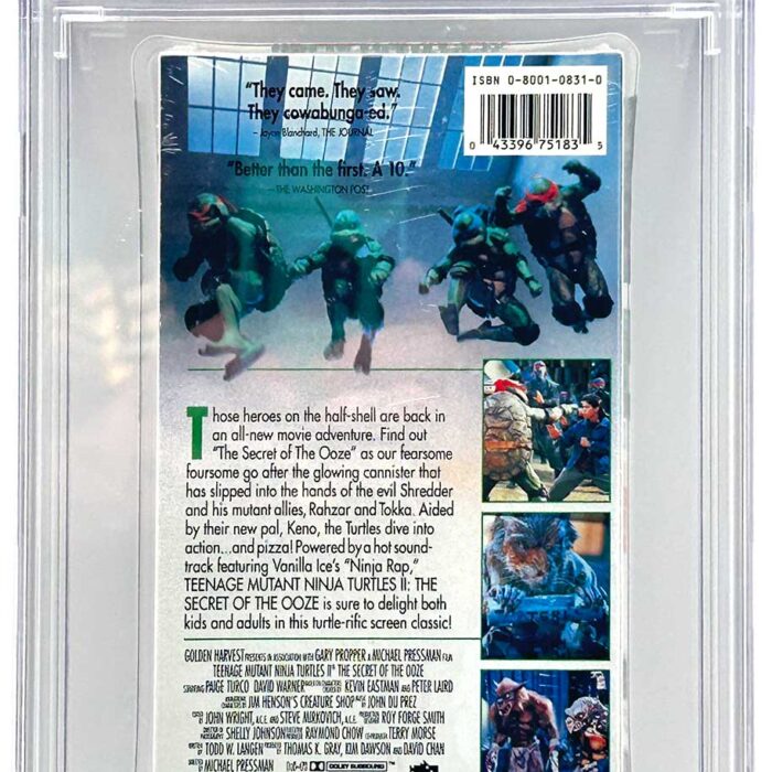 TMNT Movie 2: The Secret of the Ooze  1991 VHS CGC Pedigree Collection Grade 9.8 Signed