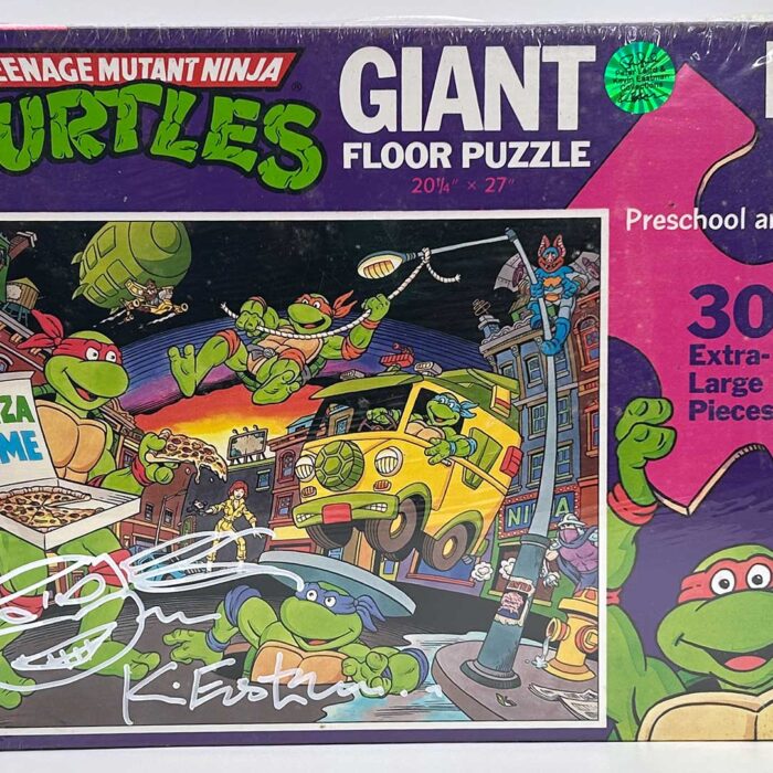 1989 Giant Puzzle (Factory Sealed) with Eastman and Laird Hologram COA AND Signed with Remarque by Kevin Eastman