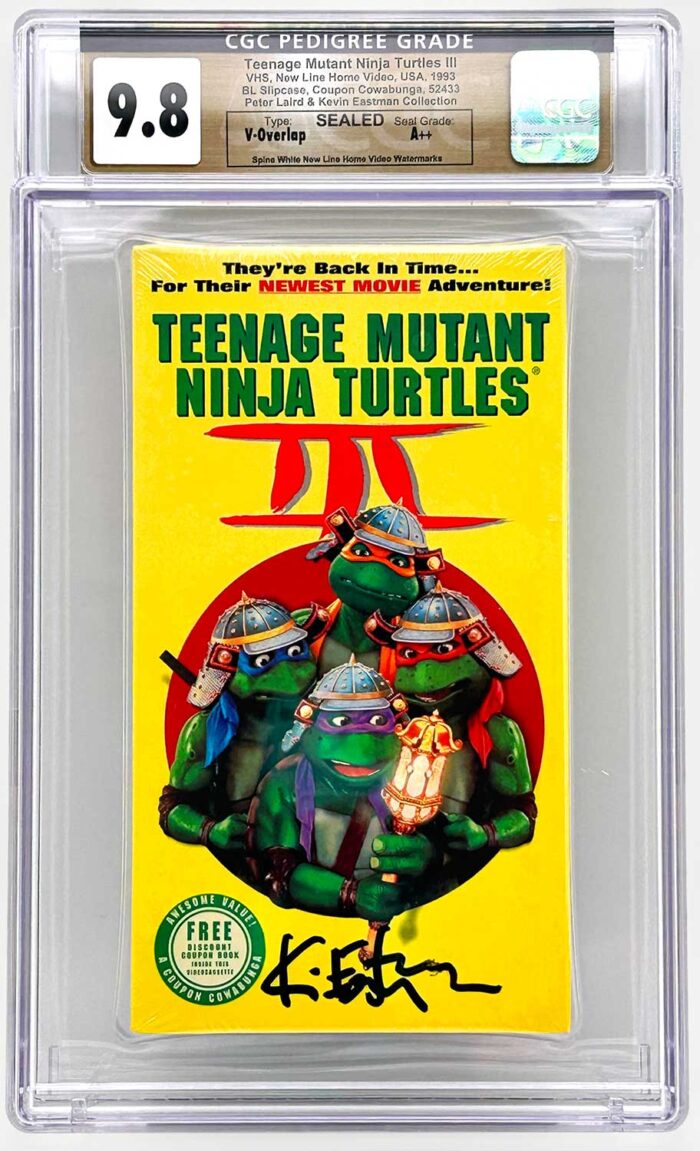 TMNT Movie III VHS CGC Pedigree Grade 9.8 SIGNED