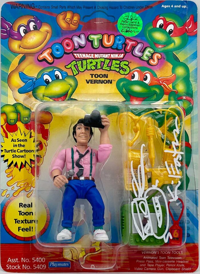 1992 Playmates Toon Vernon Signed with Headsketch Remarque and Hologram Label of Provenance