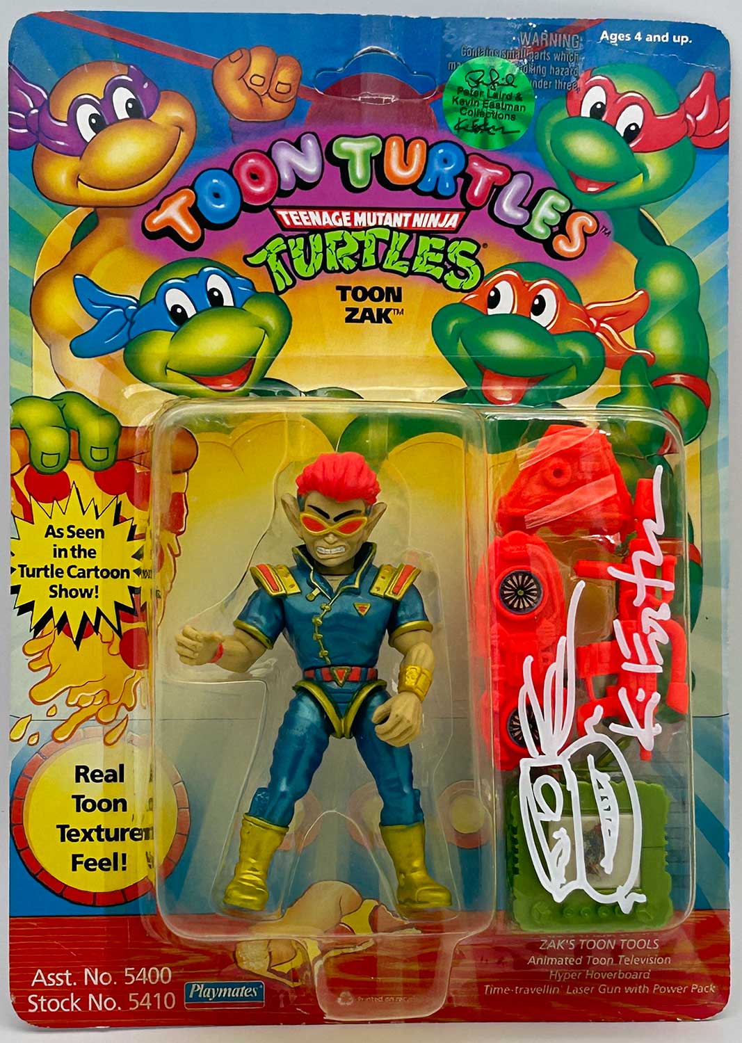 1992 Playmates Toon Zak with Signed Remarque and Hologram Label of Provenance