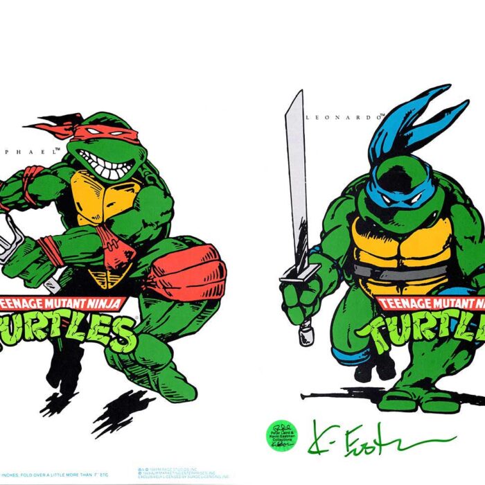 1989 Vintage Fan Club Book Cover Poster Signed by Kevin – Raphael and Leonardo