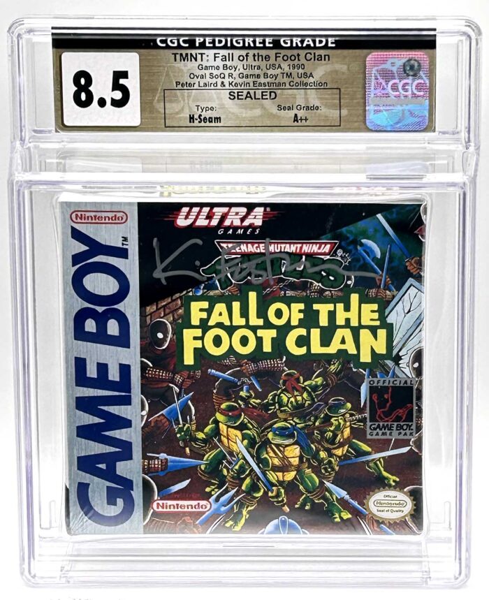 1990 TMNT: Fall of the Foot Clan (Game Boy Ultra) CGC Pedigree Grade 8.5 Signed