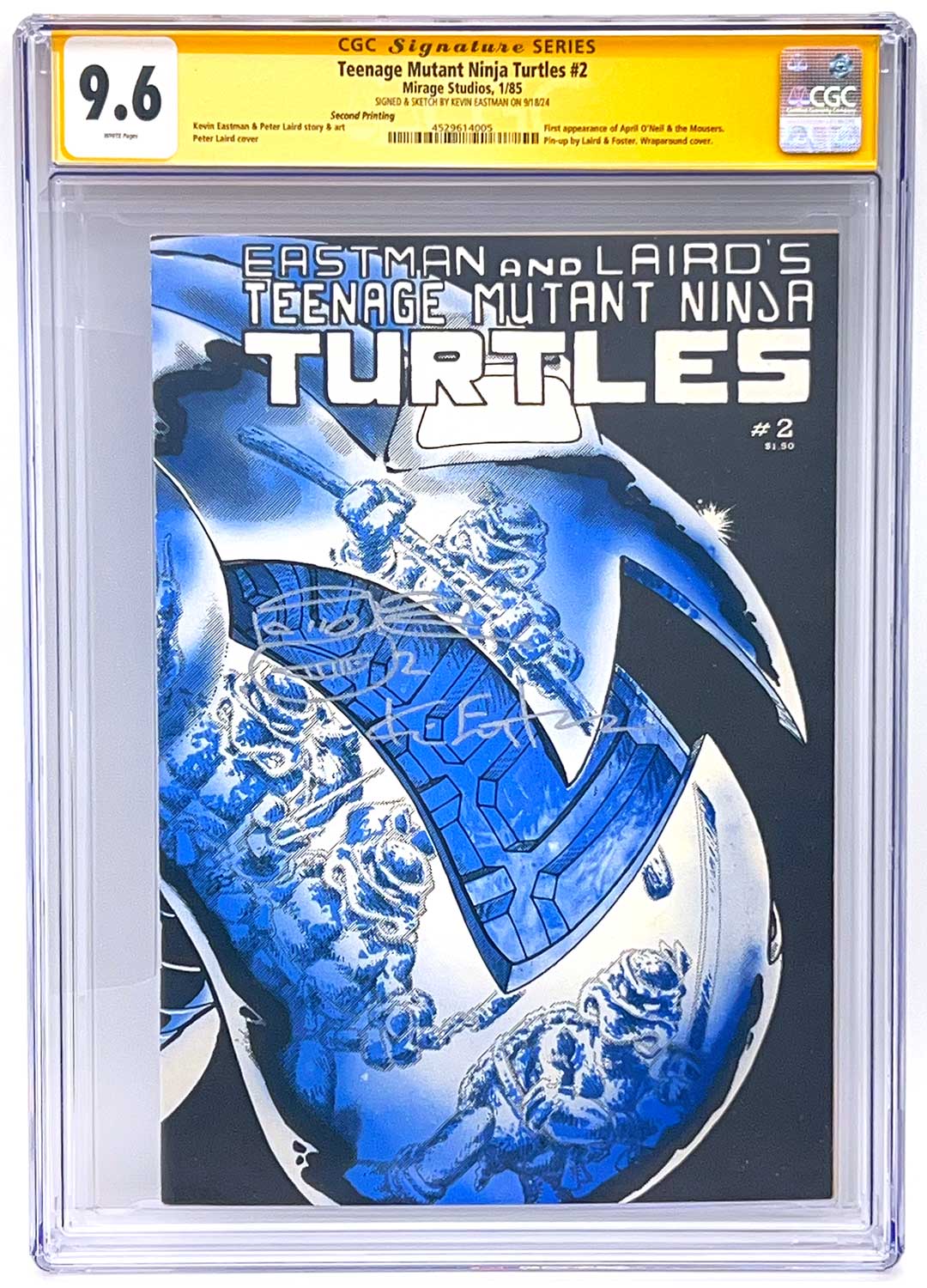 TMNT Book 2 Second Printing CGC Signature Series 9.6 Signed with Gorgeous Remarque