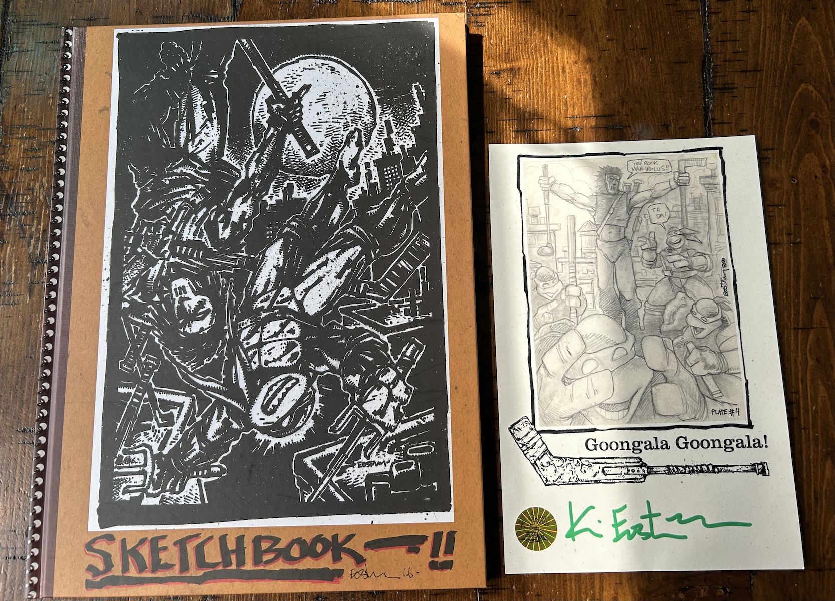 TMNT The Kevin Eastman Notebook Series: 2016 IDW Convention Exclusive with SIGNED tip-in-plate