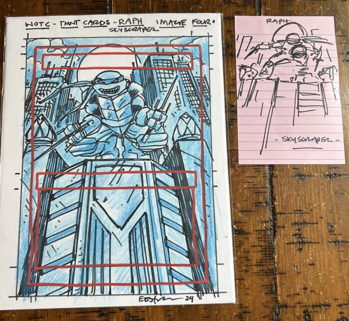 Raphael Ninja Destroyer WOTC Magic The Gathering Original Art Rough Process Works