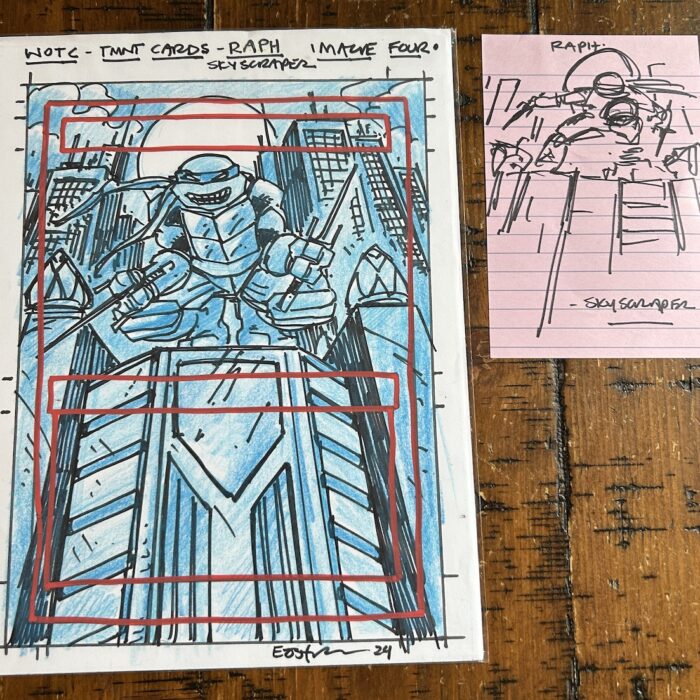 Raphael Ninja Destroyer WOTC Magic The Gathering Original Art Rough Process Works