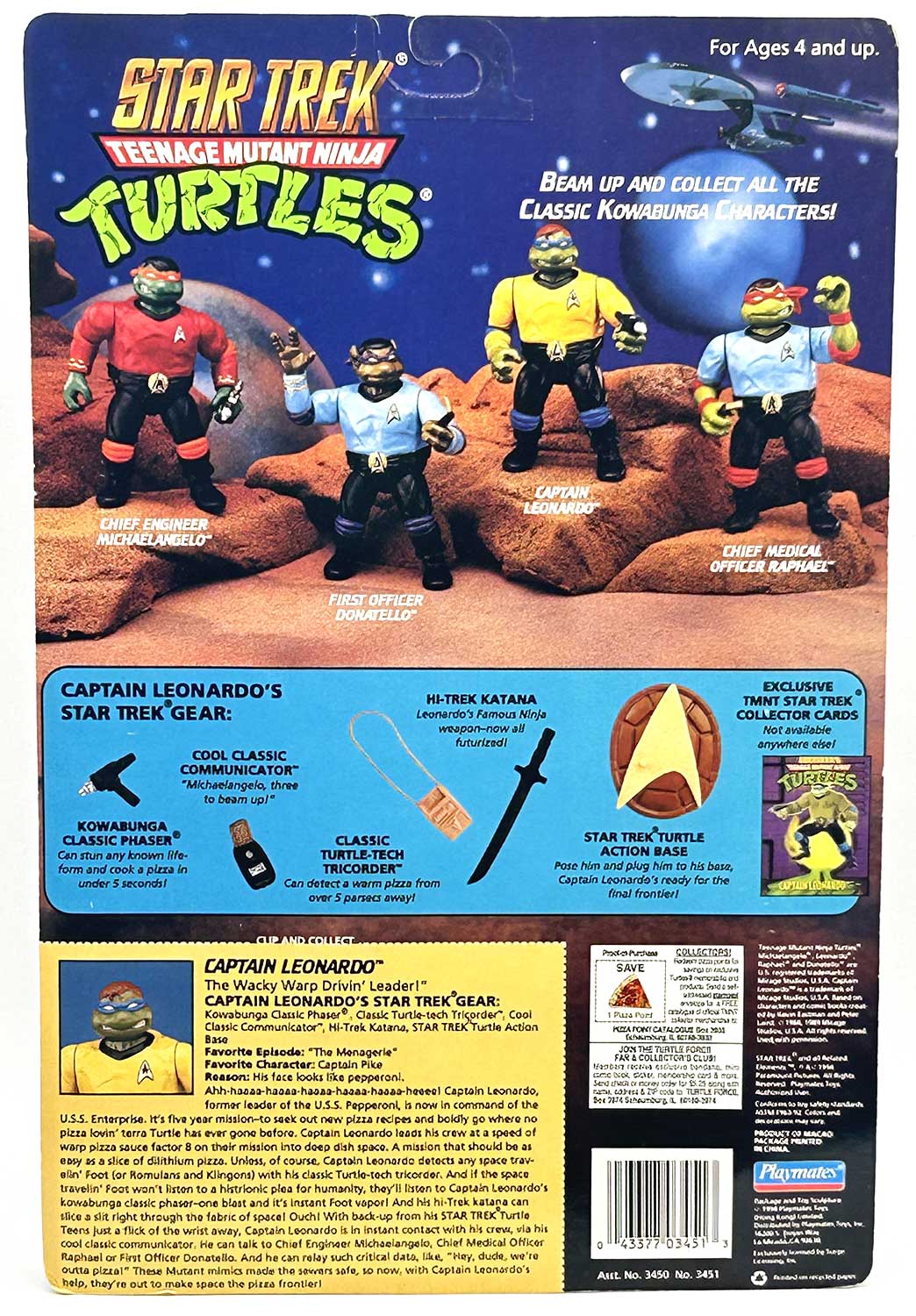 1994 Star Trek Captain Leonardo with Hologram COA Signed with Remarque by Kevin Eastman - Image 2