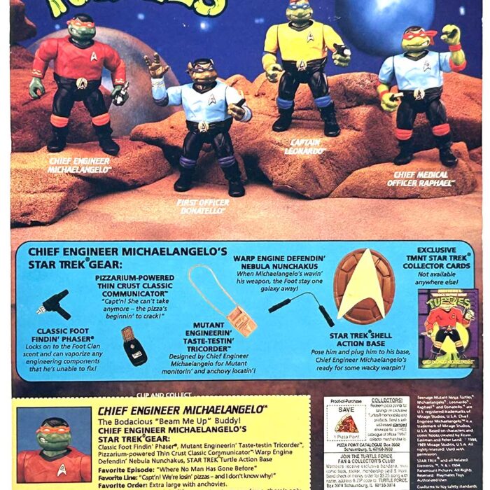 1994 Star Trek Chief Engineer Michaelangelo with Hologram COA Signed with Remarque by Kevin Eastman