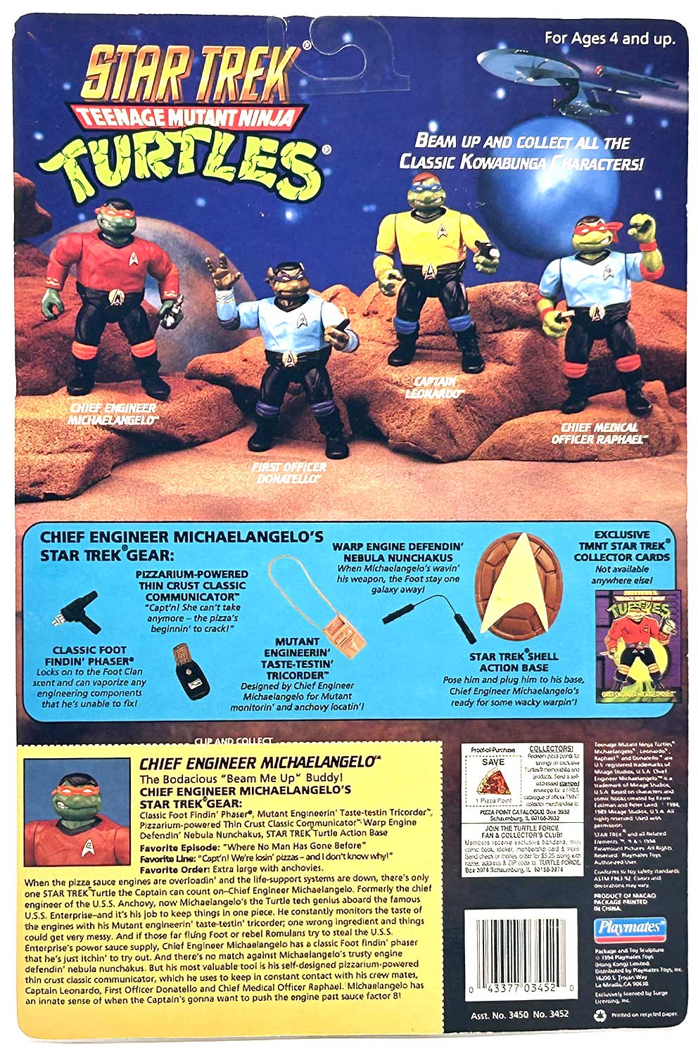 1994 Star Trek Chief Engineer Michaelangelo with Hologram COA Signed with Remarque by Kevin Eastman - Image 2