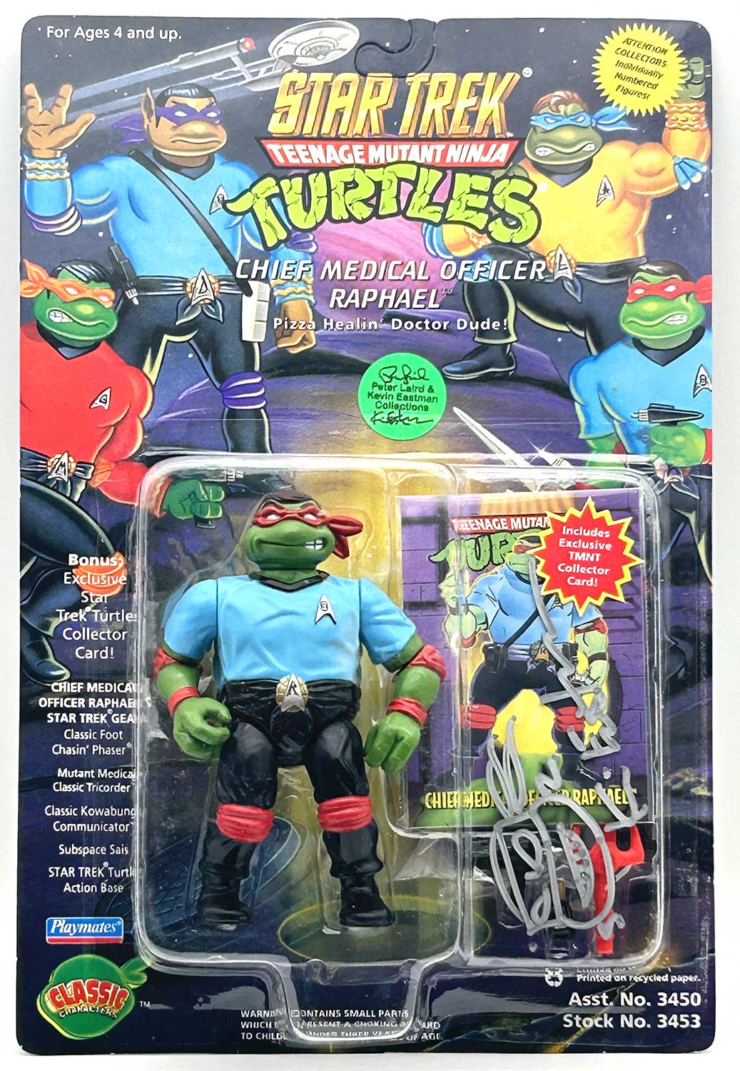 1994 Star Chief Medical Officer Raphael with Hologram COA Signed with Remarque by Kevin Eastman