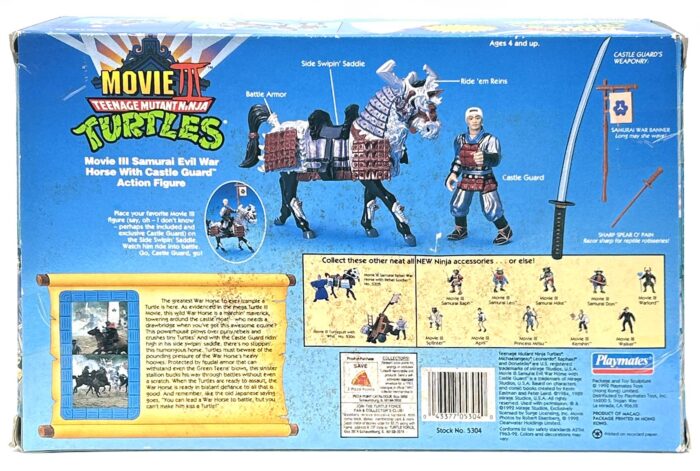 Playmates TMNT Movie III Samurai Evil War Horse with Castle Guard Action Figure