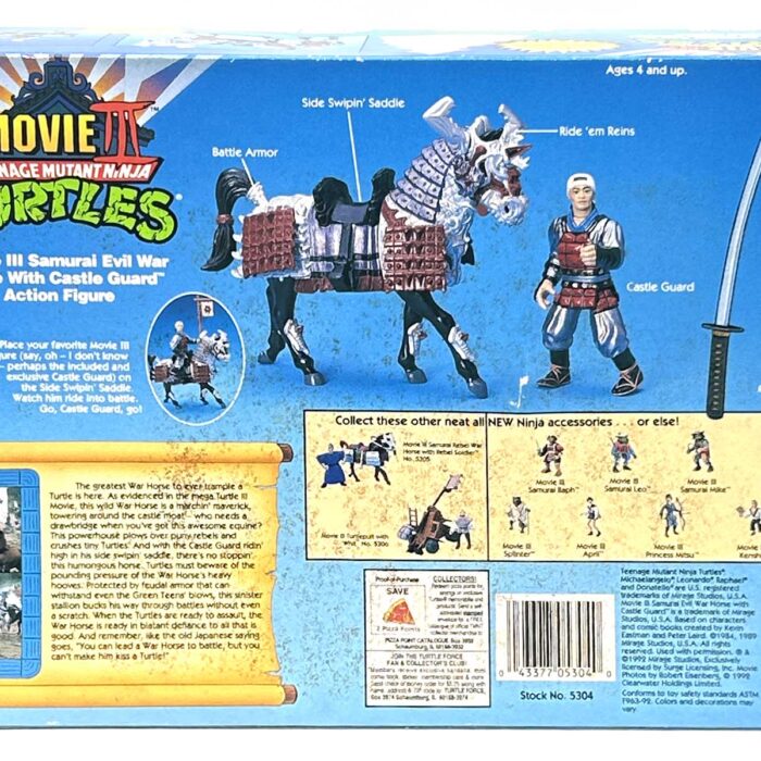 Playmates TMNT Movie III Samurai Evil War Horse with Castle Guard Action Figure