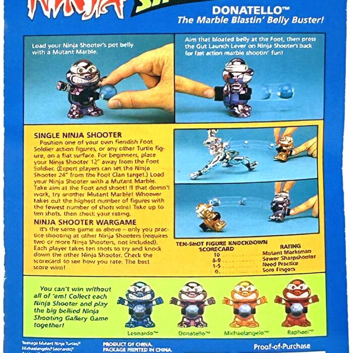 1995 Ninja Shooter Donatello: The Marble Blastin’ Belly Buster with Eastman Signature and Hologram Label