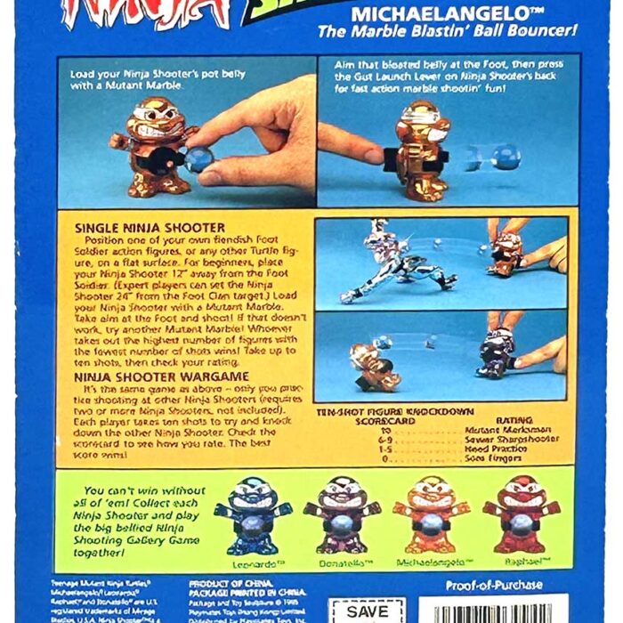 1995 Ninja Shooter Michaelangelo: The Marble Blastin’ Ball Bouncer with Eastman Signature and Hologram Label