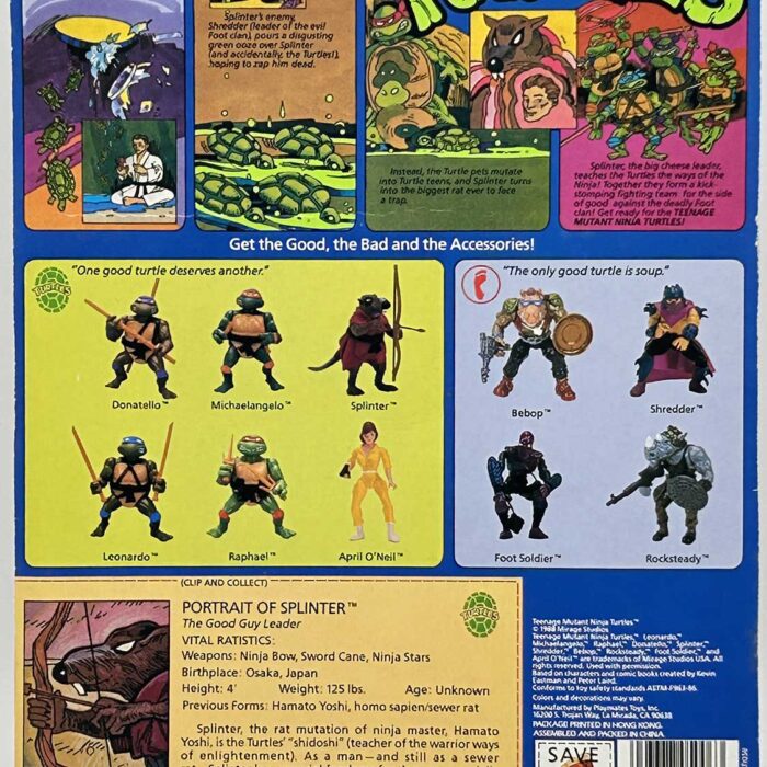 1988 Splinter with Hologram COA Signed with Remarque by Kevin Eastman UNPUNCHED