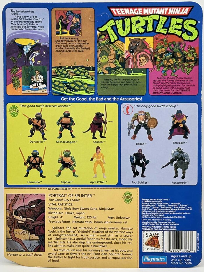 1988 Splinter with Hologram COA Signed with Remarque by Kevin Eastman UNPUNCHED