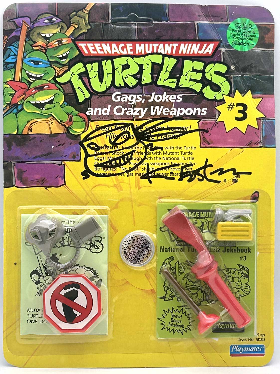 1988 Jokes, Gags and Crazy Weapons #3 with Hologram COA Signed with Remarque by Kevin Eastman