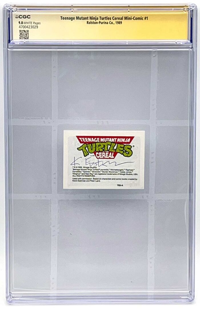 1989 TMNT Cereal Mini-Comic #1 CGC Signature Series Grade 9.8