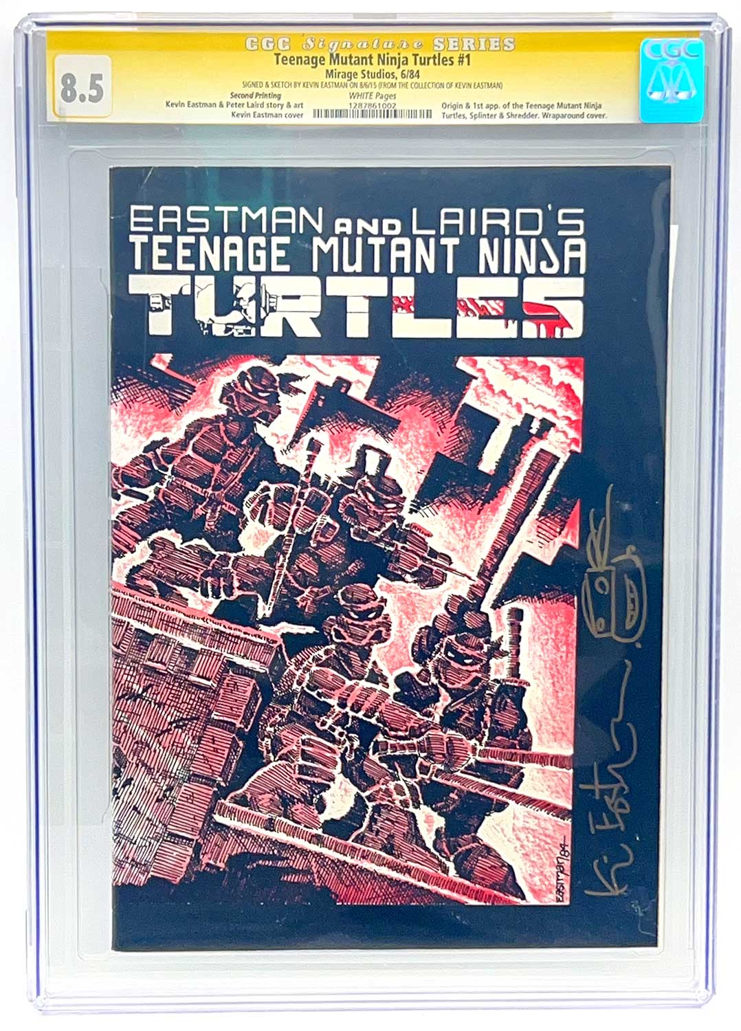 TMNT Book 1 Second Printing CGC Signature Series 8.5 Signed with Remarque from his PERSONAL COLLECTION