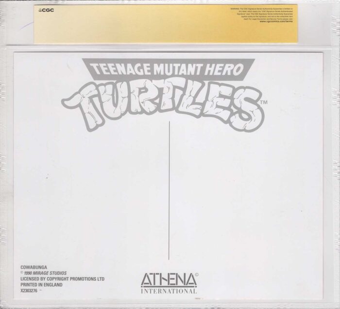 1990 Teenage Mutant Hero Turtles Promotional Colour Print Signed and CGC Signature Series Authenticated  COWABUNGA