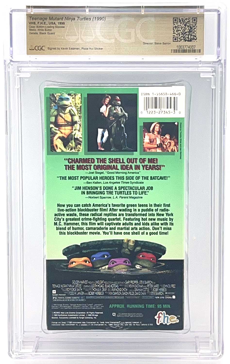 TMNT The Movie VHS 1990 CGC Pedigree Collection Grade 9.8 Signed - Image 2