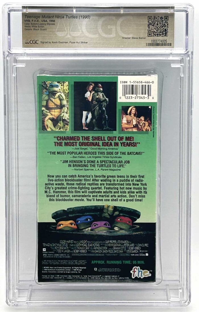 TMNT  The Movie VHS 1990 CGC Pedigree Collection Grade 9.8 Signed