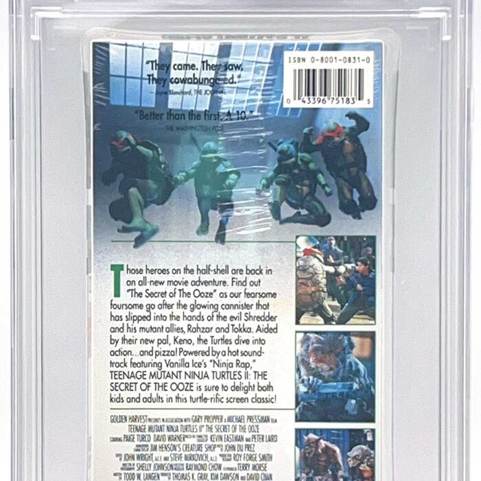 TMNT Movie 2: The Secret of the Ooze  1991 VHS CGC Pedigree Grade 9.9 Signed