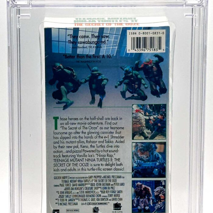 TMNT Movie 2: The Secret of the Ooze  1991 VHS CGC Pedigree Grade 9.9 Signed