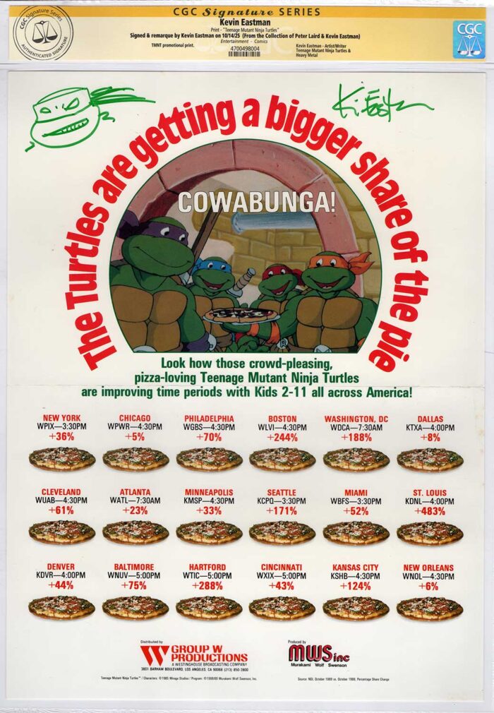 Vintage Advertising Poster from Group W Productions, Signed with Remarque, CGC Signature Series from Peter and Kevin Personal Collection