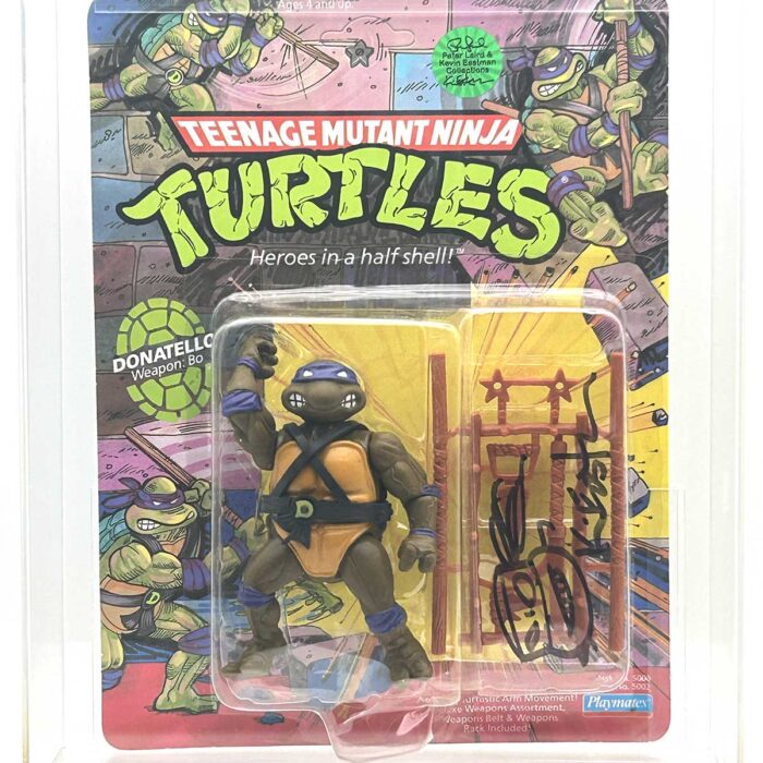 1988 Playmates TMNT Donatello 10 Back, On An Unpunched Card – Signed with Remarque