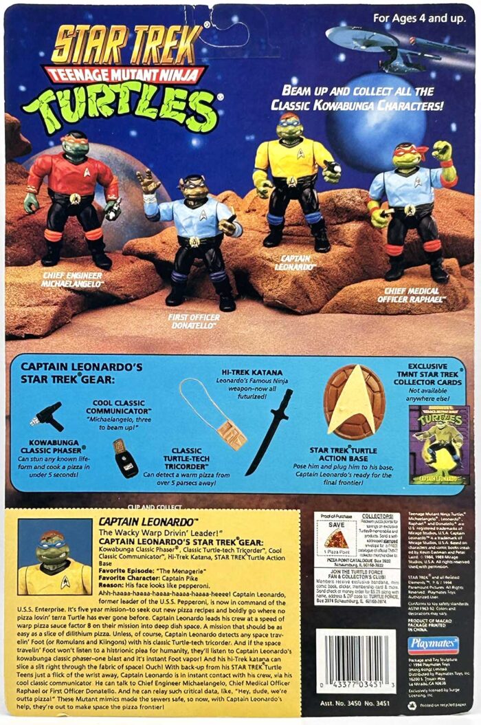 1994 Star Trek Captain Leonardo with Hologram COA Signed with Remarque by Kevin Eastman