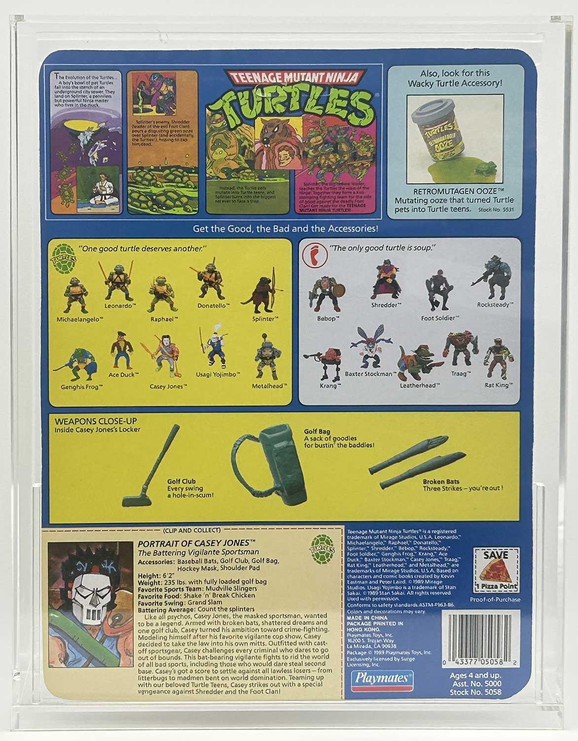 1989 Playmates TMNT Casey Jones On An Unpunched Card - Signed with Remarque - Image 2