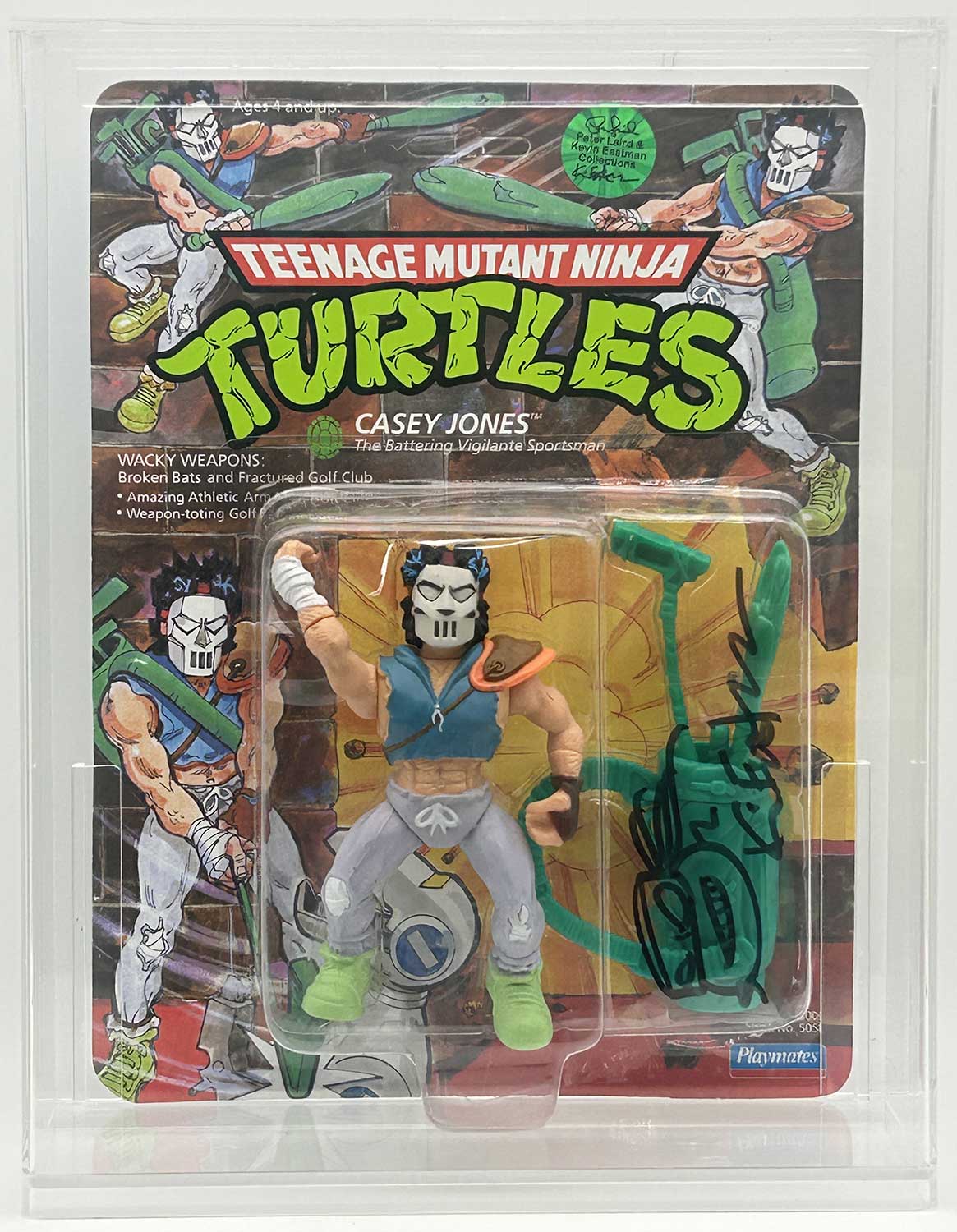 1989 Playmates TMNT Casey Jones On An Unpunched Card - Signed with Remarque