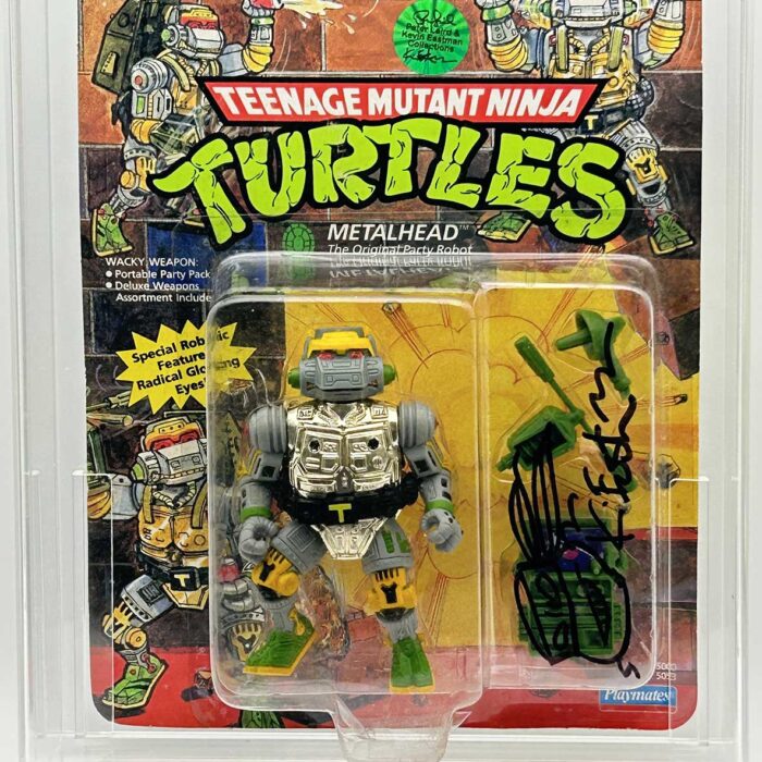 1989 Playmates TMNT Metalhead On An Unpunched Card – Signed with Remarque