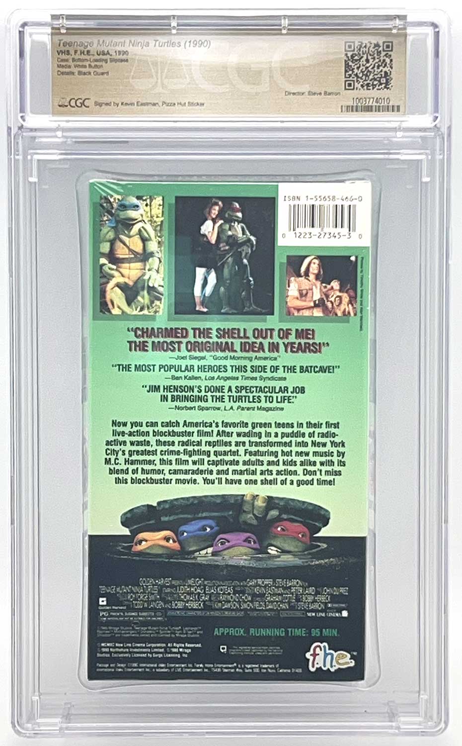 TMNT The Movie VHS 1990 CGC Pedigree Collection Grade 9.8 Signed - Image 2