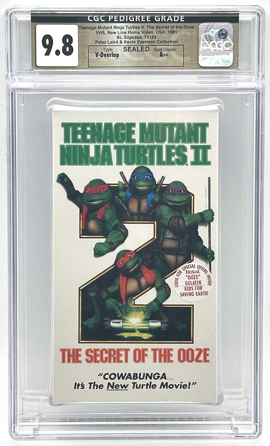TMNT Movie 2: The Secret of the Ooze 1991 VHS CGC Pedigree Grade 9.8