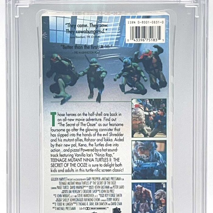TMNT Movie 2: The Secret of the Ooze  1991 VHS CGC Pedigree Grade 9.9