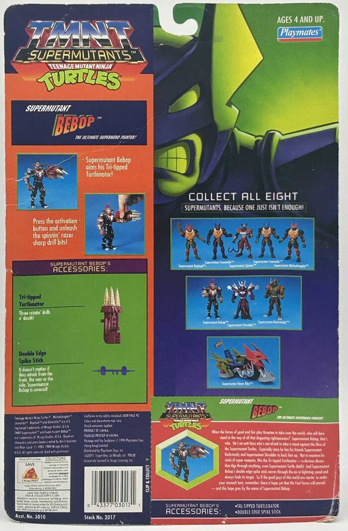 1994 Supermutant Bebop with Hologram COA Signed with Remarque by Kevin Eastman
