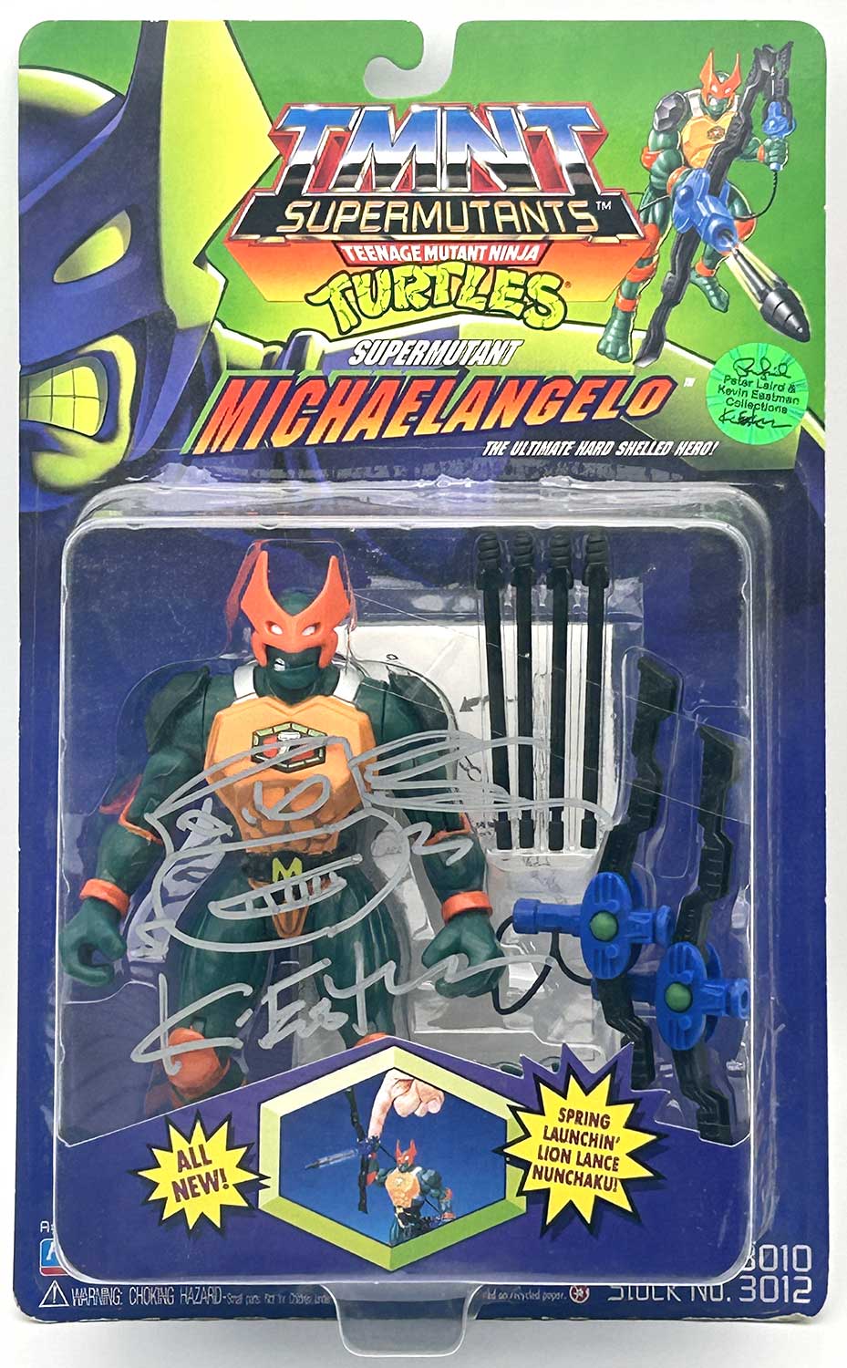 1994 Supermutant Michaelangelo with Hologram COA Signed with Remarque by Kevin Eastman