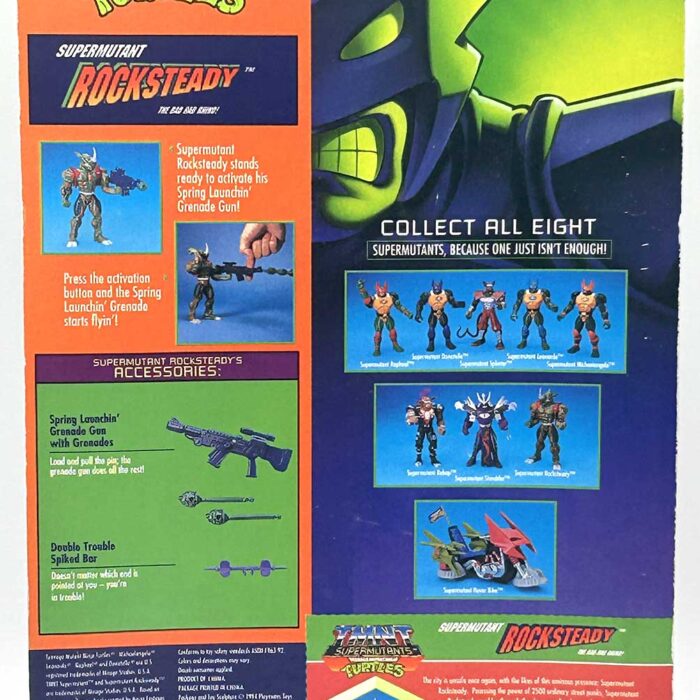 1994 Supermutant Rocksteady with Hologram COA Signed with Remarque by Kevin Eastman
