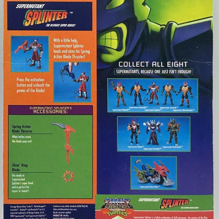 1994 Supermutant Splinter with Hologram COA Signed with Remarque by Kevin Eastman