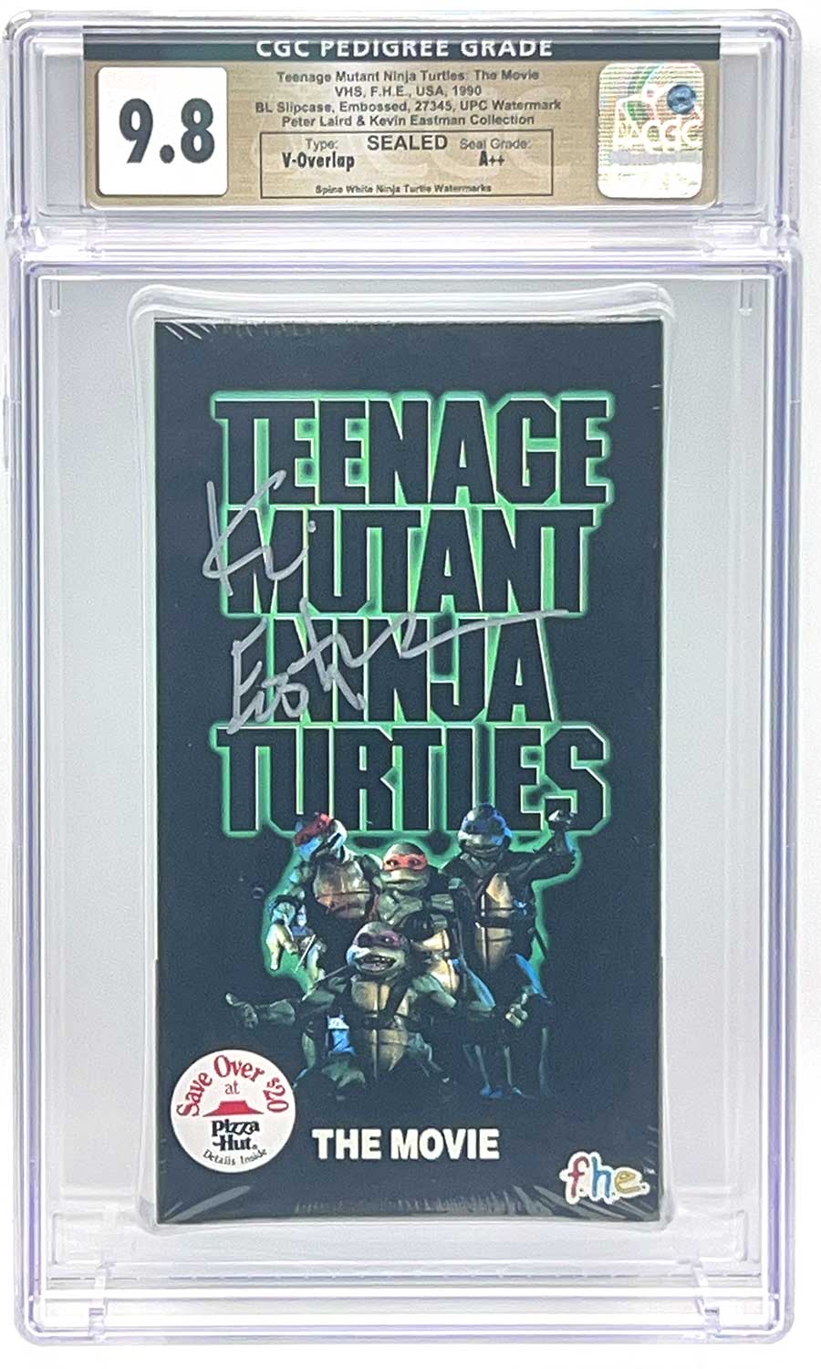 TMNT The Movie VHS 1990 CGC Pedigree Collection Grade 9.8 Signed