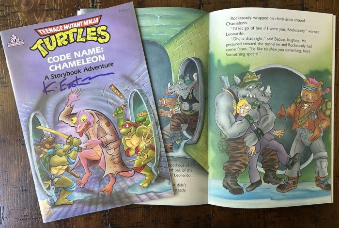 1991 TMNT  Storybook Adventure SIGNED by Kevin Codename Chameleon
