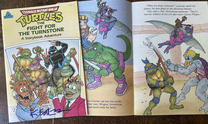 1991 TMNT  Storybook Adventure SIGNED by Kevin The Fight for the Turnstone
