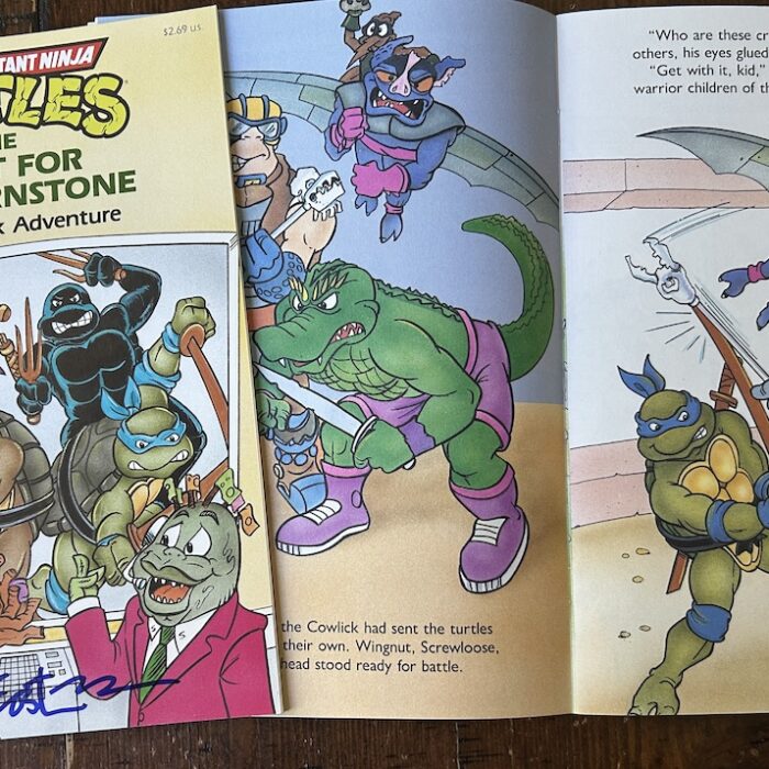 1991 TMNT  Storybook Adventure SIGNED by Kevin The Fight for the Turnstone