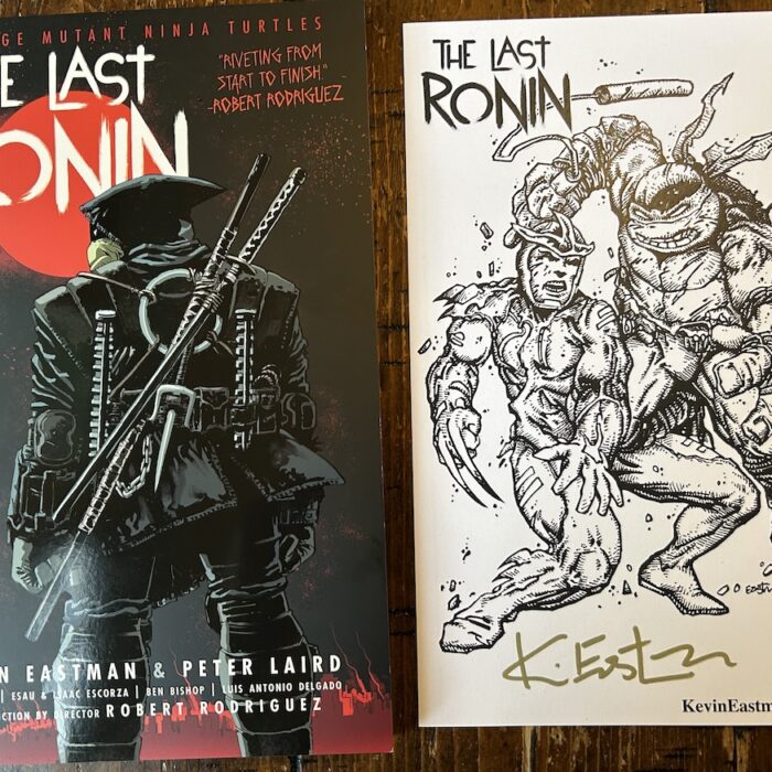 TMNT: The Last Ronin TPB with a Signed by Kevin Tip-In-Plate