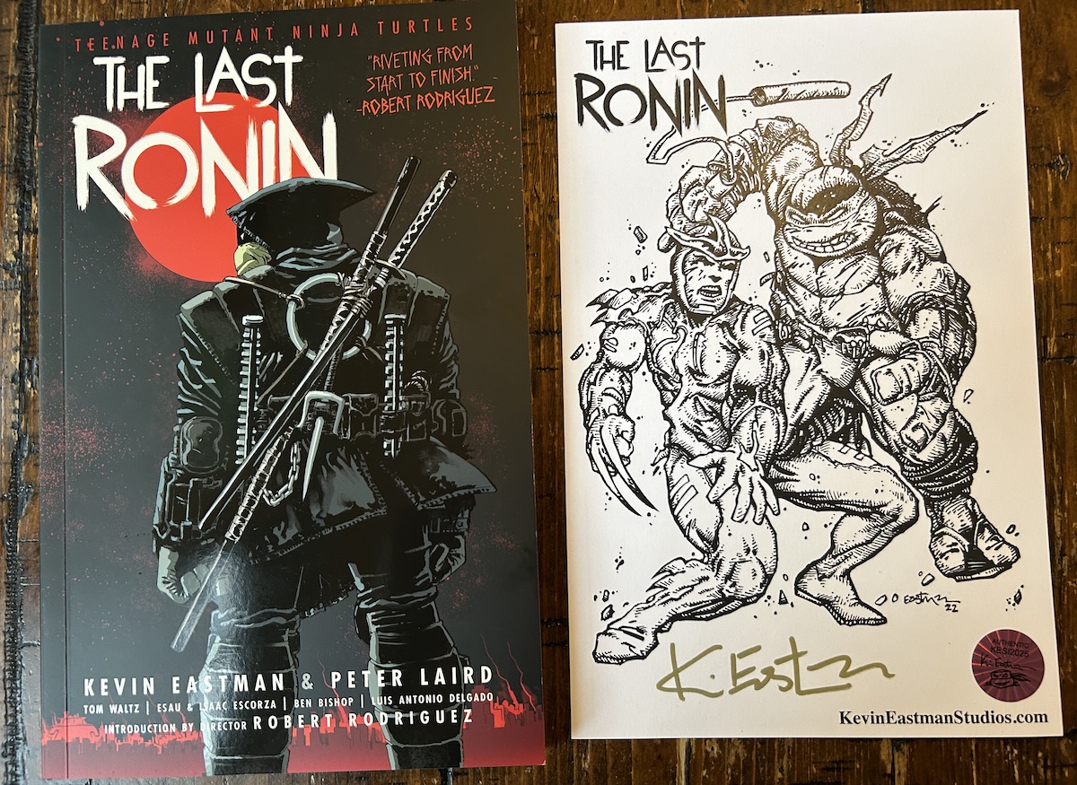 TMNT: The Last Ronin TPB with a Signed by Kevin Tip-In-Plate
